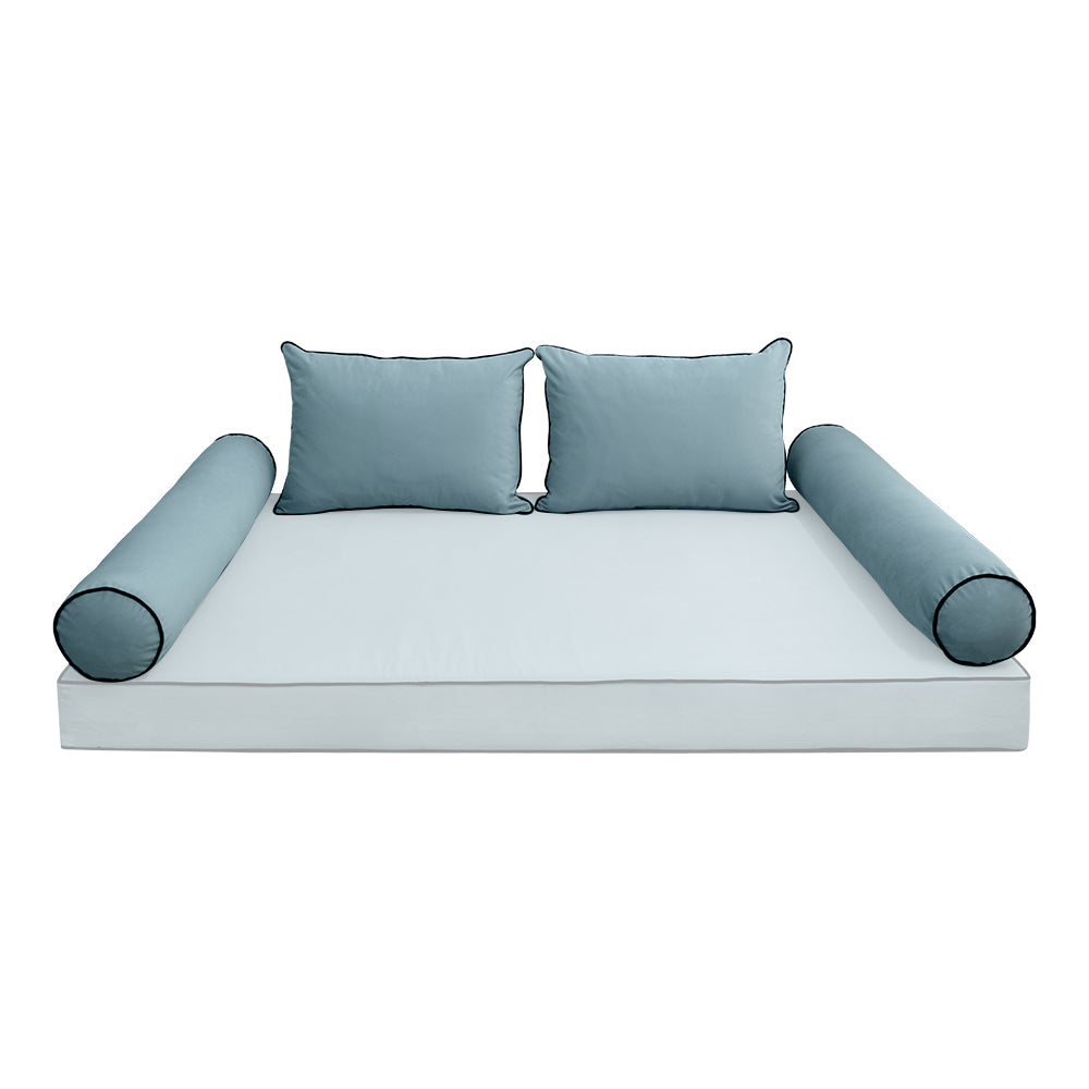 STYLE V4 - Velvet Indoor Daybed Bolster Backrest Cushion Pillow |COVERS ONLY|