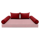 STYLE V4 - Velvet Indoor Daybed Bolster Backrest Cushion Pillow |COVERS ONLY|