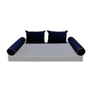 STYLE V4 - Velvet Indoor Daybed Bolster Backrest Cushion Pillow |COVERS ONLY|