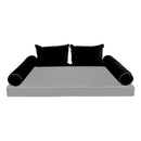 STYLE V4 - Velvet Indoor Daybed Bolster Backrest Cushion Pillow |COVERS ONLY|