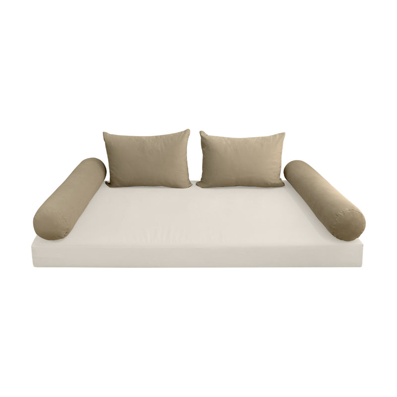 STYLE V4 - Velvet Indoor Daybed Bolster Backrest Cushion Pillow |COVERS ONLY|