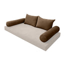 STYLE V4 - Velvet Indoor Daybed Bolster Backrest Cushion Pillow |COVERS ONLY|