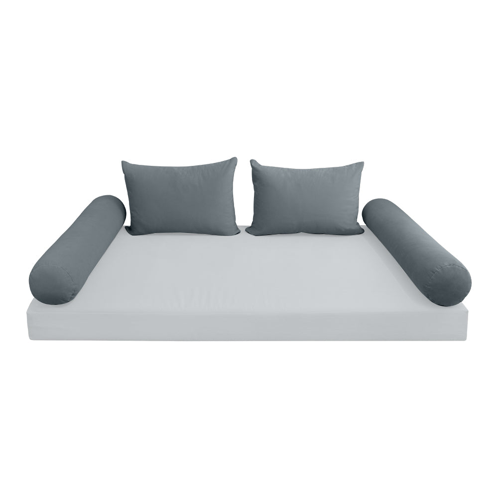 STYLE V4 - Velvet Indoor Daybed Bolster Backrest Cushion Pillow |COVERS ONLY|