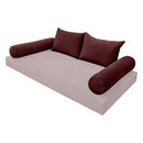 STYLE V4 - Velvet Indoor Daybed Bolster Backrest Cushion Pillow |COVERS ONLY|