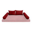 STYLE V4 - Velvet Indoor Daybed Bolster Backrest Cushion Pillow |COVERS ONLY|