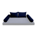 STYLE V4 - Velvet Indoor Daybed Bolster Backrest Cushion Pillow |COVERS ONLY|