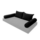 STYLE V4 - Velvet Indoor Daybed Bolster Backrest Cushion Pillow |COVERS ONLY|
