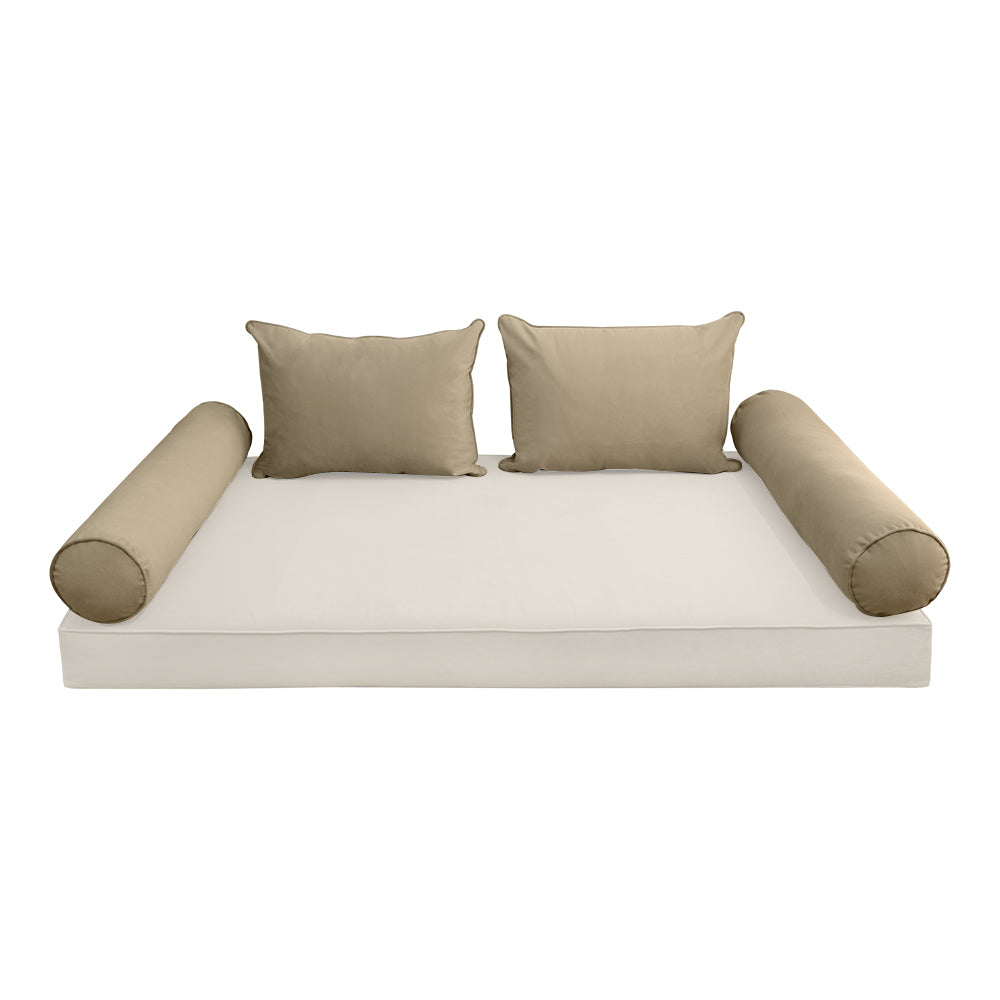 STYLE V4 - Velvet Indoor Daybed Bolster Backrest Cushion Pillow |COVERS ONLY|