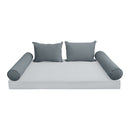 STYLE V4 - Velvet Indoor Daybed Bolster Backrest Cushion Pillow |COVERS ONLY|