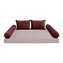 STYLE V4 - Velvet Indoor Daybed Bolster Backrest Cushion Pillow |COVERS ONLY|
