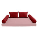 STYLE V4 - Velvet Indoor Daybed Bolster Backrest Cushion Pillow |COVERS ONLY|