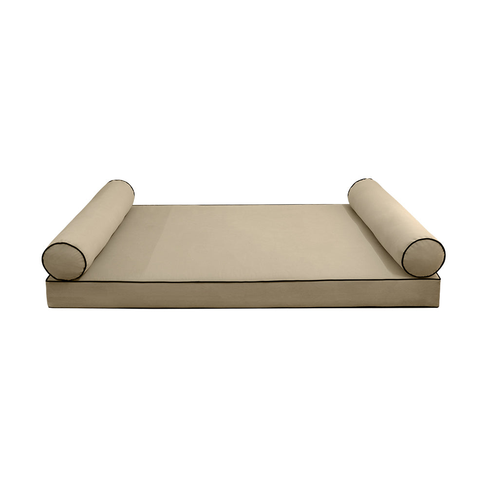 STYLE V5 - Velvet Indoor Daybed Mattress Bolster Pillow |COVERS ONLY|