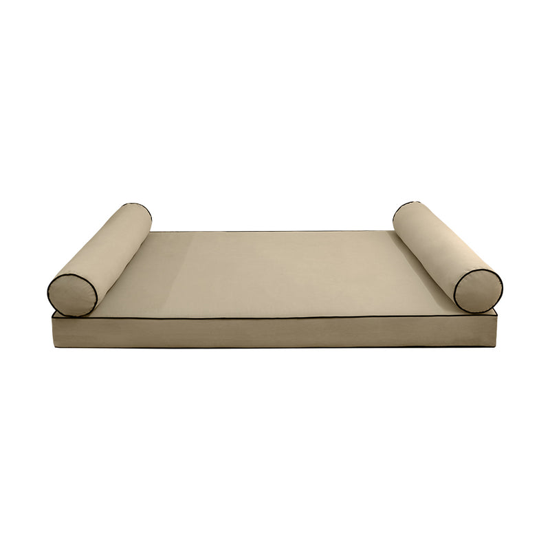 STYLE V5 - Velvet Indoor Daybed Mattress Bolster Cushion Pillow Complete Set