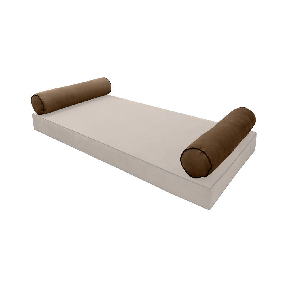STYLE V5 - Velvet Indoor Daybed Bolster Pillow Cushion |COVERS ONLY|