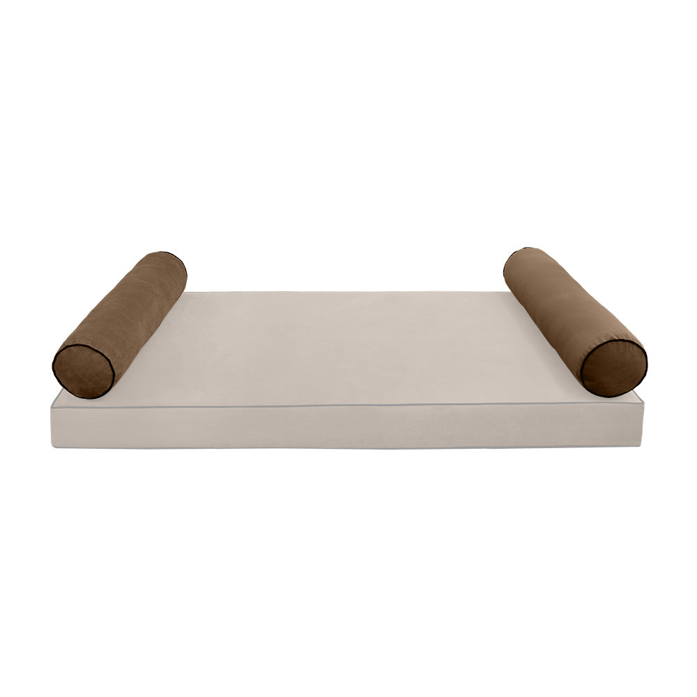 STYLE V5 - Velvet Indoor Daybed Bolster Pillow Cushion |COVERS ONLY|