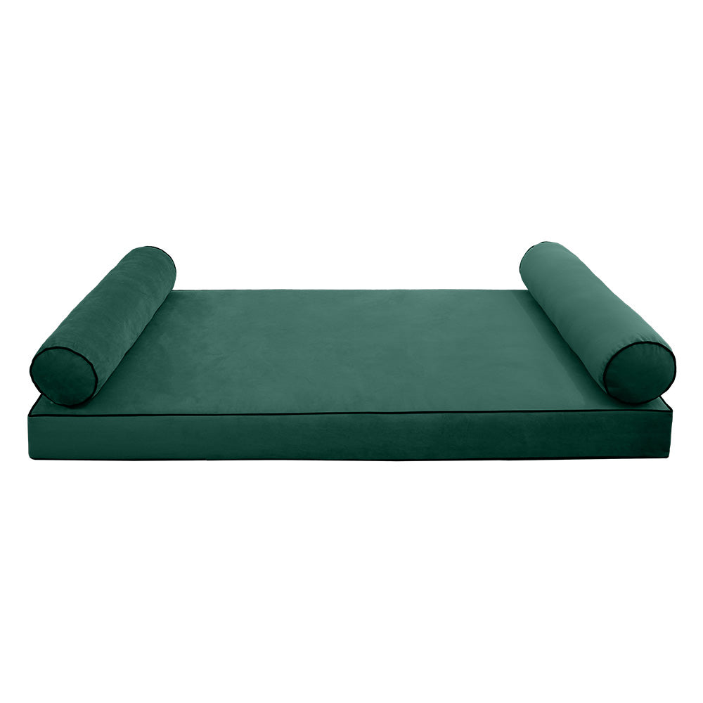 STYLE V5 - Velvet Indoor Daybed Mattress Bolster Pillow |COVERS ONLY|