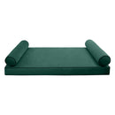 STYLE V5 - Velvet Indoor Daybed Mattress Bolster Cushion Pillow Complete Set