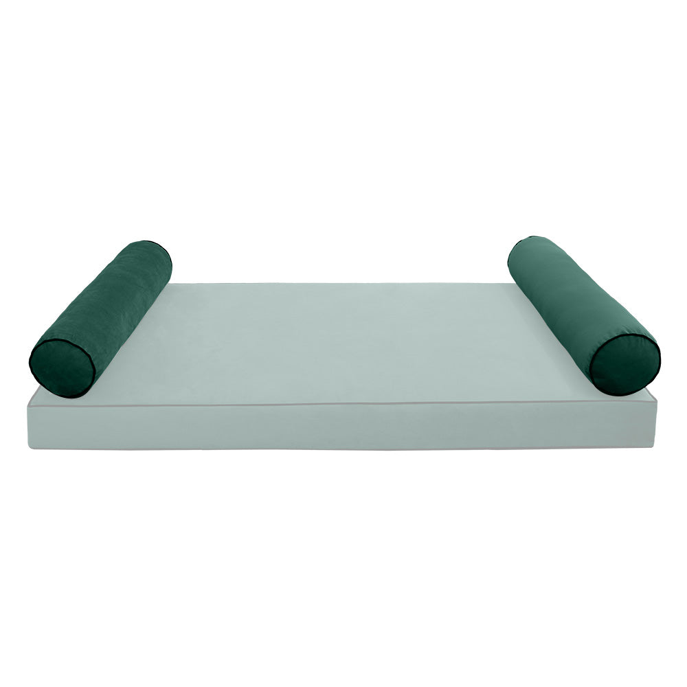 STYLE V5 - Velvet Indoor Daybed Bolster Pillow Cushion |COVERS ONLY|