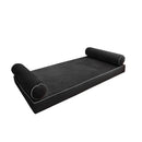 STYLE V5 - Velvet Indoor Daybed Mattress Bolster Cushion Pillow Complete Set