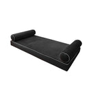 STYLE V5 - Velvet Indoor Daybed Mattress Bolster Pillow |COVERS ONLY|
