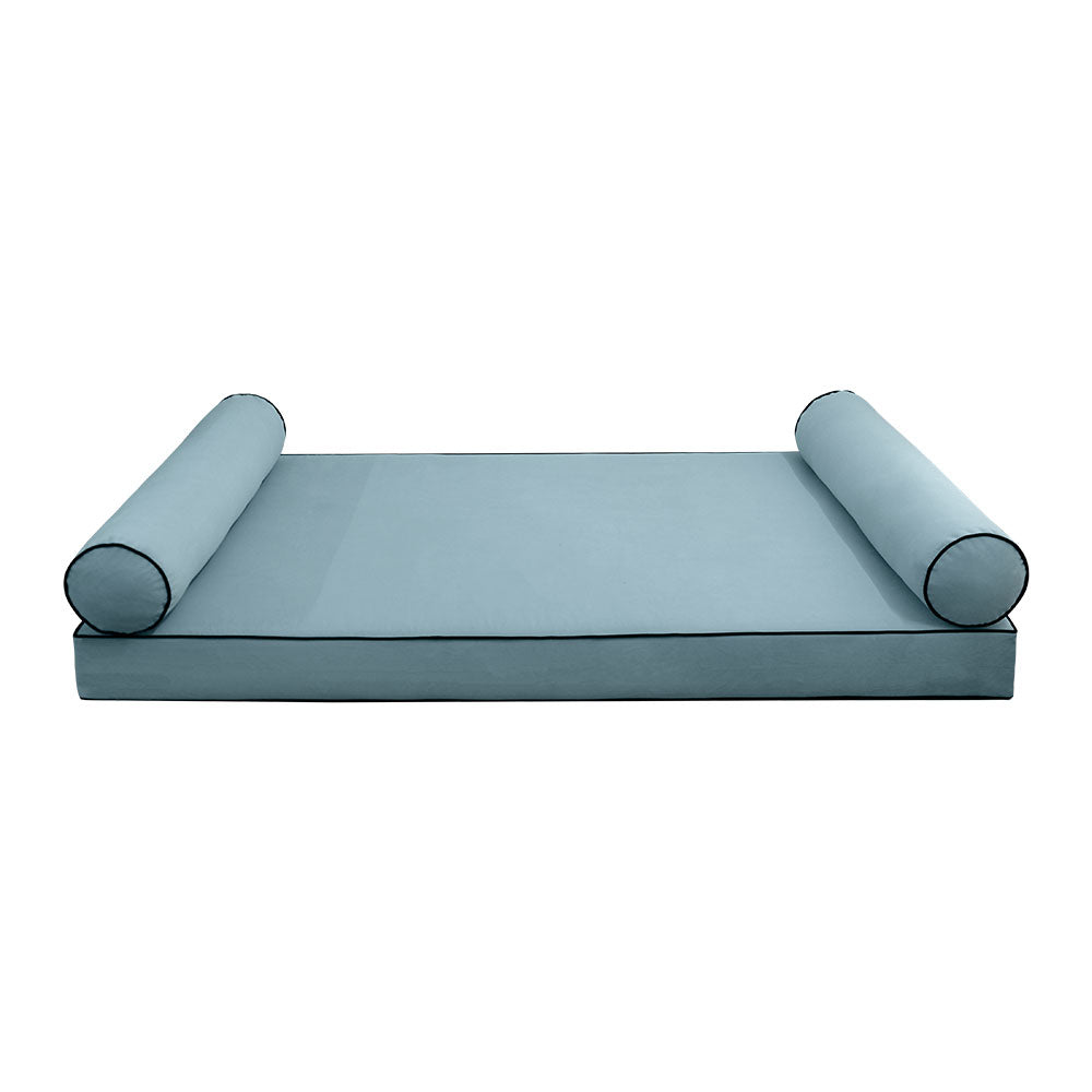 STYLE V5 - Velvet Indoor Daybed Mattress Bolster Cushion Pillow Complete Set