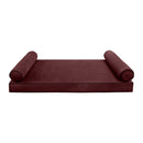 STYLE V5 - Velvet Indoor Daybed Mattress Bolster Pillow |COVERS ONLY|