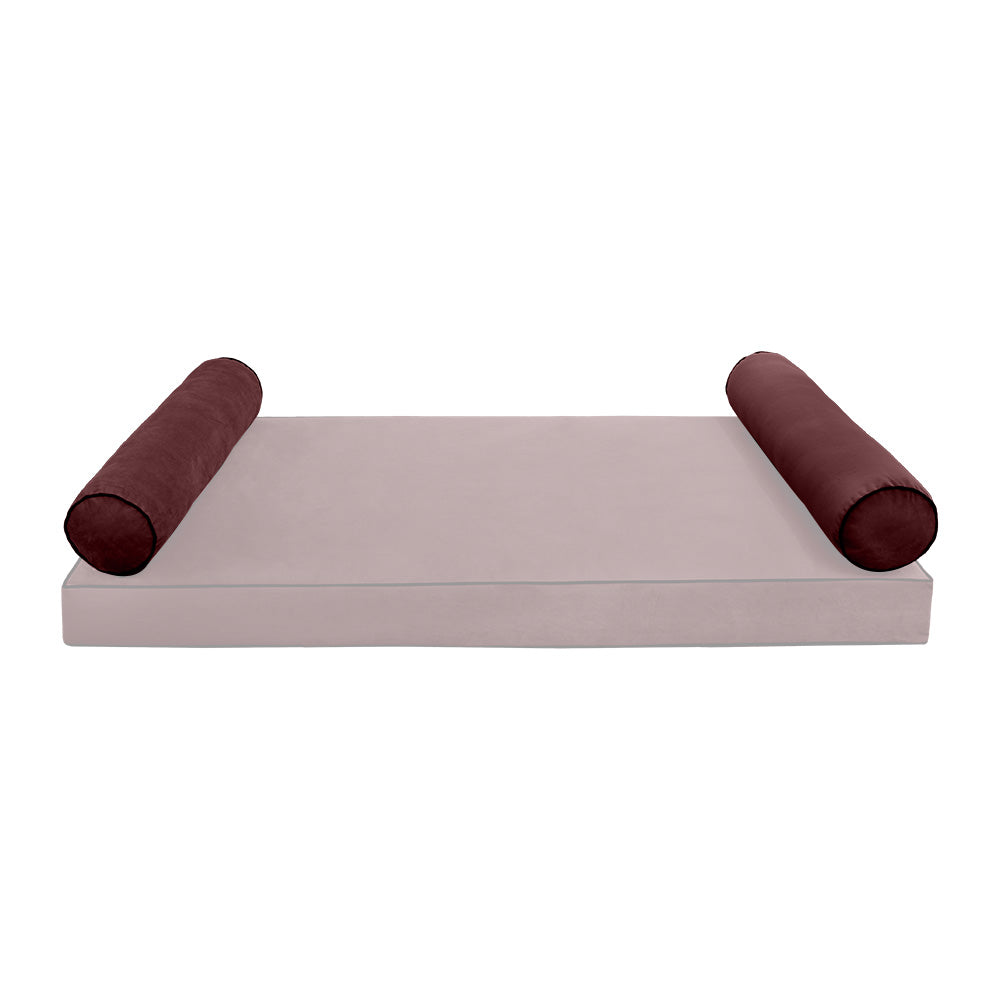 STYLE V5 - Velvet Indoor Daybed Bolster Pillow Cushion |COVERS ONLY|