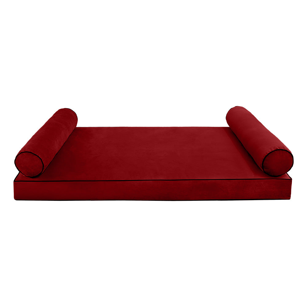 STYLE V5 - Velvet Indoor Daybed Mattress Bolster Pillow |COVERS ONLY|