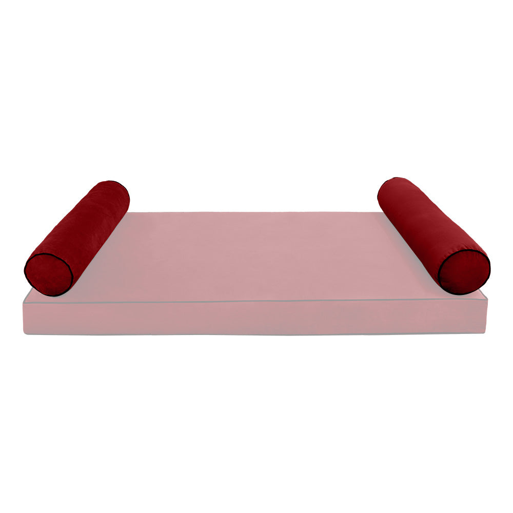 STYLE V5 - Velvet Indoor Daybed Bolster Pillow Cushion |COVERS ONLY|