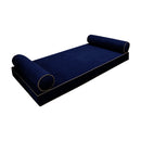 STYLE V5 - Velvet Indoor Daybed Mattress Bolster Cushion Pillow Complete Set
