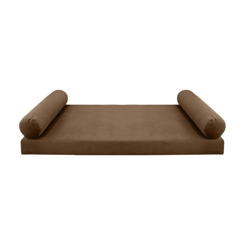 STYLE V5 - Velvet Indoor Daybed Mattress Bolster Cushion Pillow Complete Set