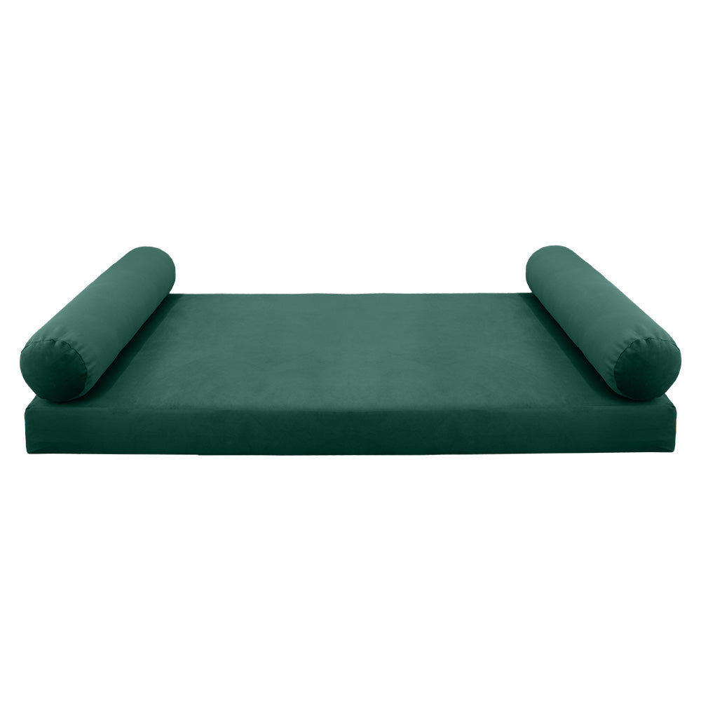 STYLE V5 - Velvet Indoor Daybed Mattress Bolster Pillow |COVERS ONLY|
