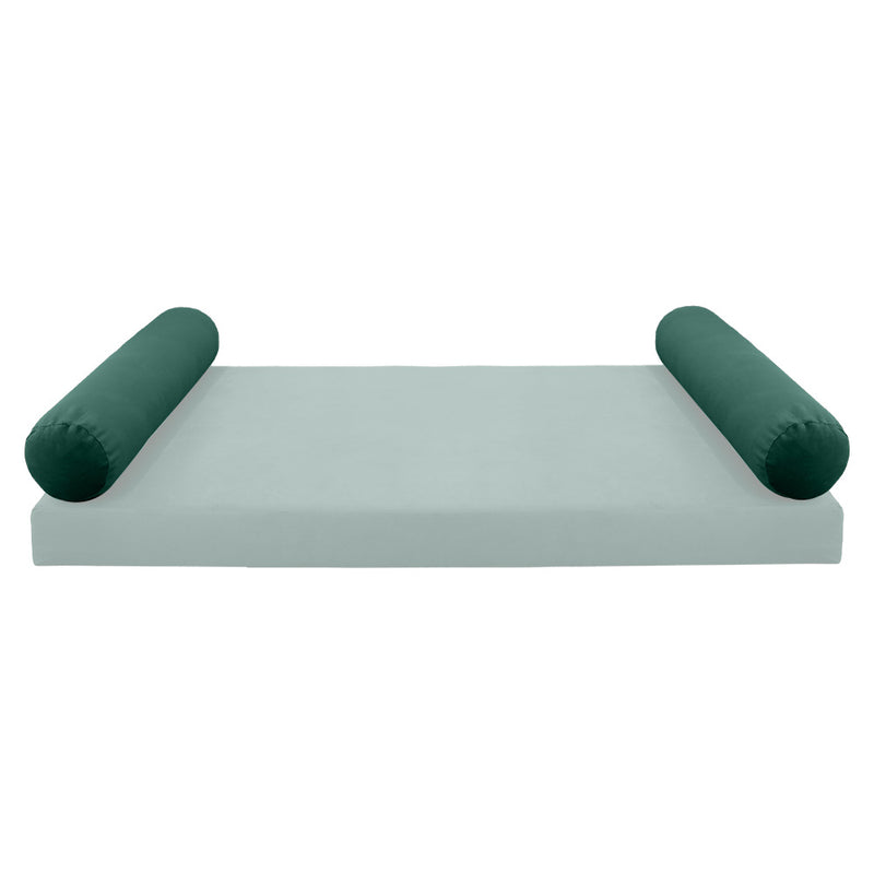 STYLE V5 - Velvet Indoor Daybed Bolster Pillow Cushion |COVERS ONLY|