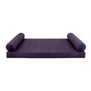 STYLE V5 - Velvet Indoor Daybed Mattress Bolster Cushion Pillow Complete Set