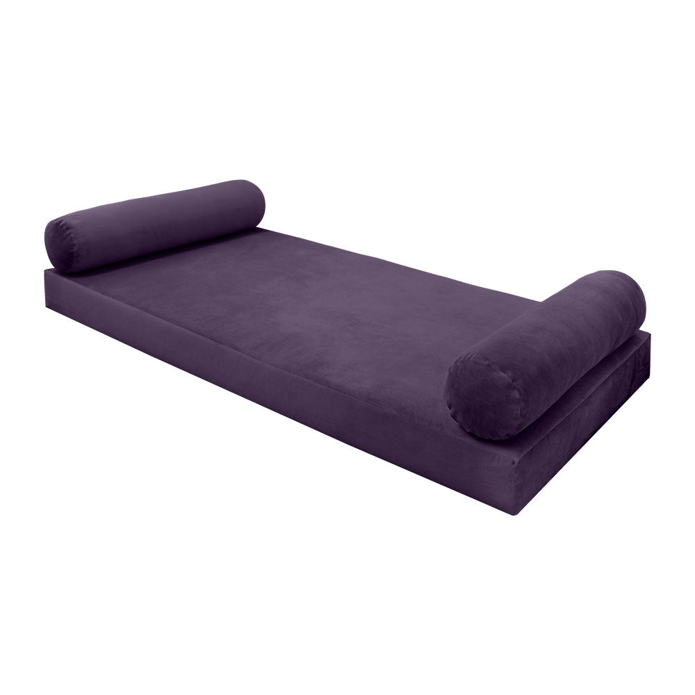 STYLE V5 - Velvet Indoor Daybed Mattress Bolster Pillow |COVERS ONLY|