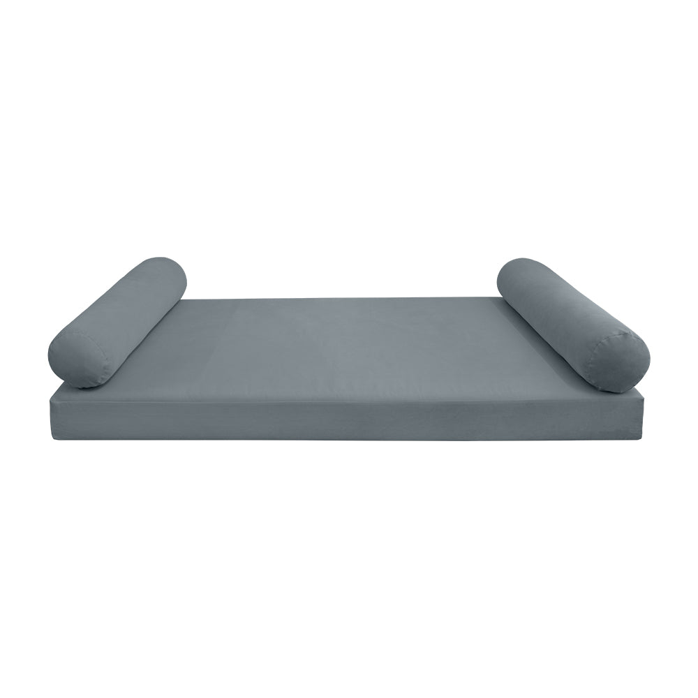 STYLE V5 - Velvet Indoor Daybed Mattress Bolster Cushion Pillow Complete Set