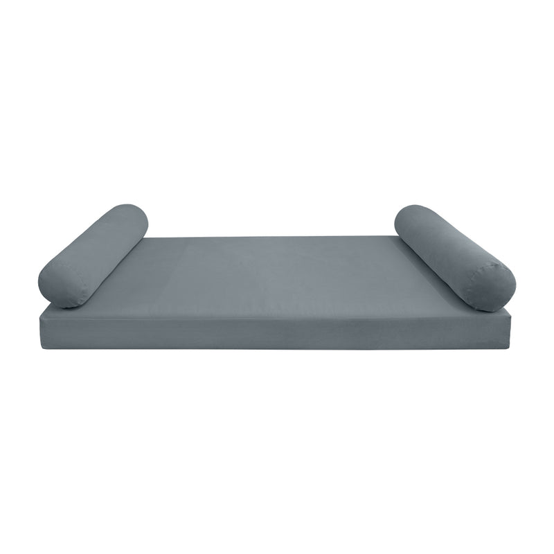 STYLE V5 - Velvet Indoor Daybed Mattress Bolster Cushion Pillow Complete Set