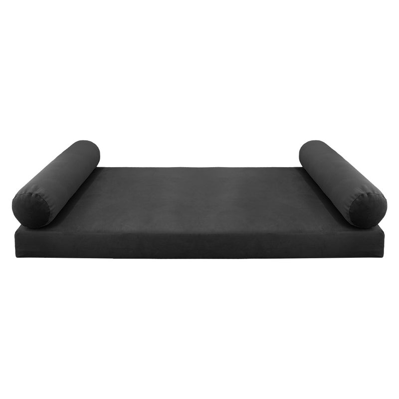 STYLE V5 - Velvet Indoor Daybed Mattress Bolster Cushion Pillow Complete Set