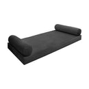 STYLE V5 - Velvet Indoor Daybed Mattress Bolster Cushion Pillow Complete Set