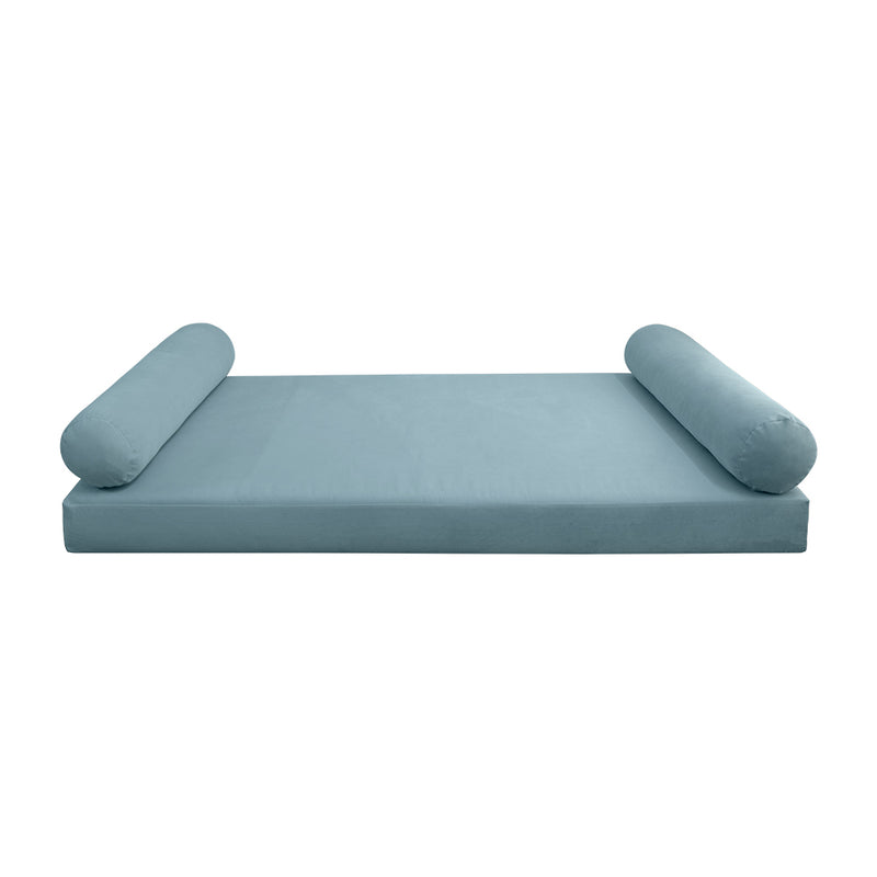 STYLE V5 - Velvet Indoor Daybed Mattress Bolster Cushion Pillow Complete Set