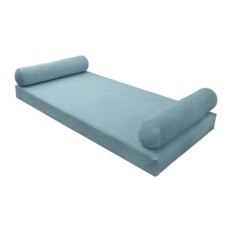 STYLE V5 - Velvet Indoor Daybed Mattress Bolster Pillow |COVERS ONLY|