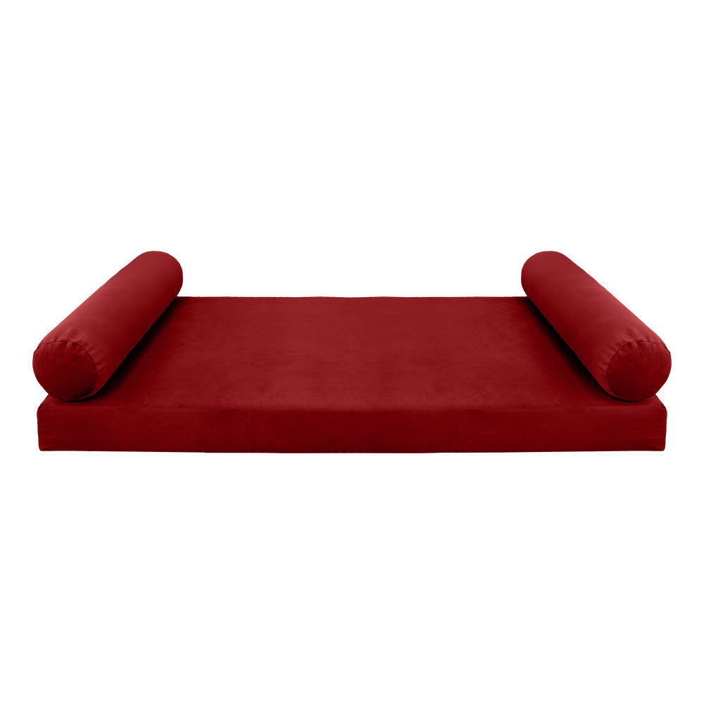 STYLE V5 - Velvet Indoor Daybed Mattress Bolster Pillow |COVERS ONLY|