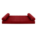 STYLE V5 - Velvet Indoor Daybed Mattress Bolster Pillow |COVERS ONLY|