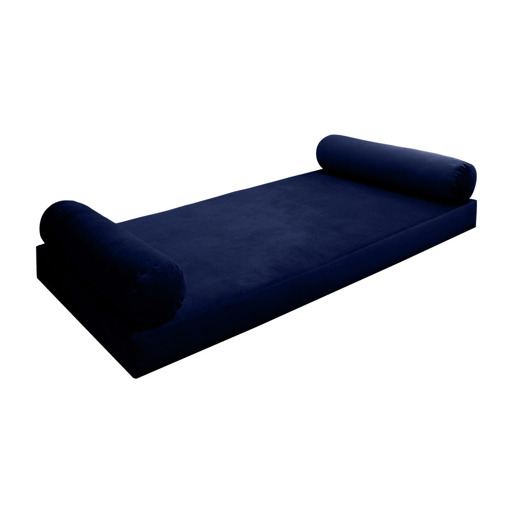 STYLE V5 - Velvet Indoor Daybed Mattress Bolster Cushion Pillow Complete Set