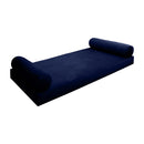 STYLE V5 - Velvet Indoor Daybed Mattress Bolster Cushion Pillow Complete Set