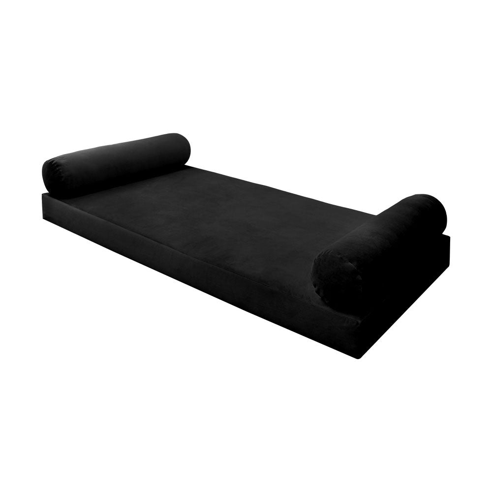 STYLE V5 - Velvet Indoor Daybed Mattress Bolster Pillow |COVERS ONLY|