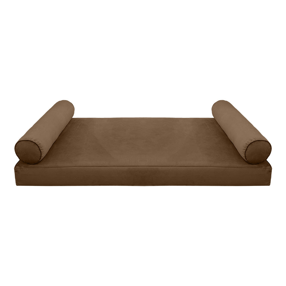 STYLE V5 - Velvet Indoor Daybed Mattress Bolster Pillow |COVERS ONLY|