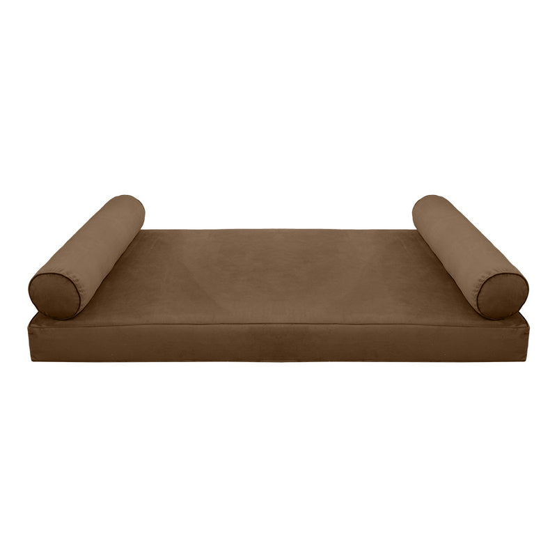 STYLE V5 - Velvet Indoor Daybed Mattress Bolster Cushion Pillow Complete Set