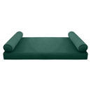 STYLE V5 - Velvet Indoor Daybed Mattress Bolster Cushion Pillow Complete Set