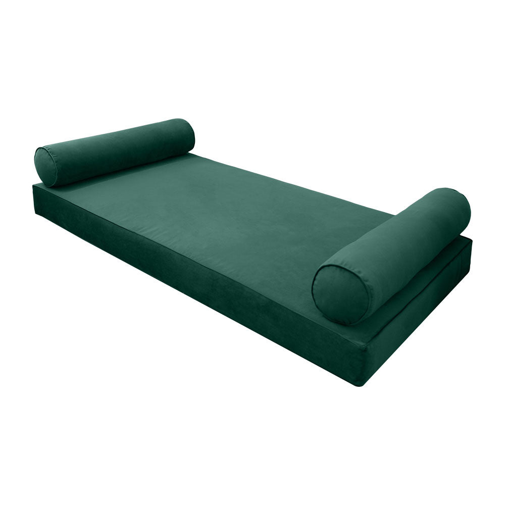 STYLE V5 - Velvet Indoor Daybed Mattress Bolster Pillow |COVERS ONLY|